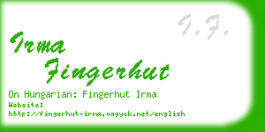 irma fingerhut business card